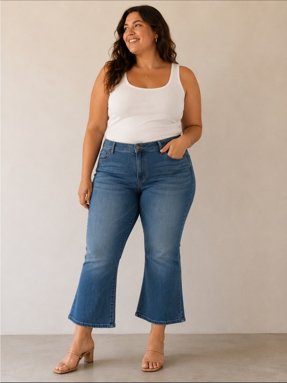 Haute Hippie Tribe cropped flare soft denim plus size denim stretch jeans 22W
